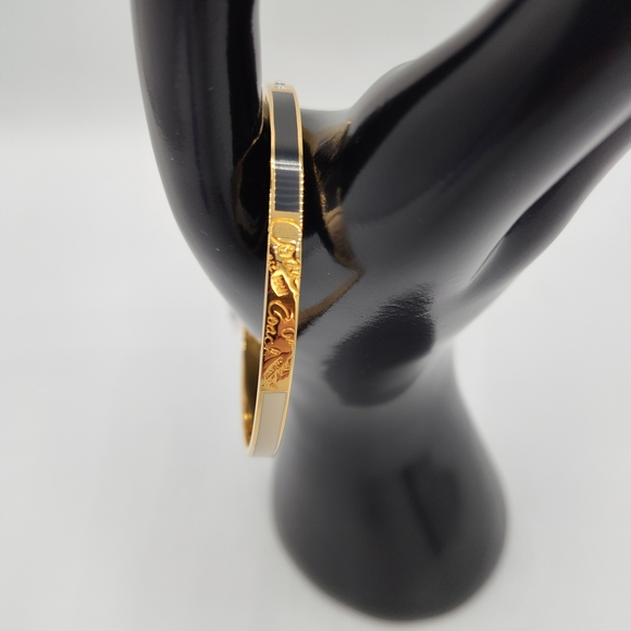 NWT Coach Gold Bangle Bracelet with CZ And Enamel Detail, Dust Bag Included - Picture 5 of 6